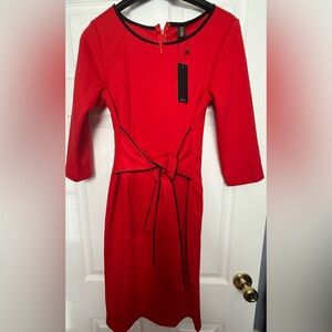 Red Dress with Black Trim